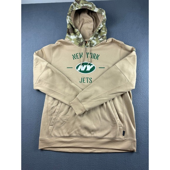 Nike Other - Nike New York Jets Hoodie Men's XL Brown Camo Salute Service Flag On Field NFL